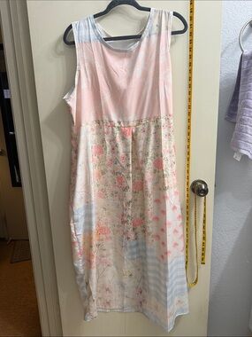 SHEIN Pastel Pink & Light Blue Floral Midi Dress